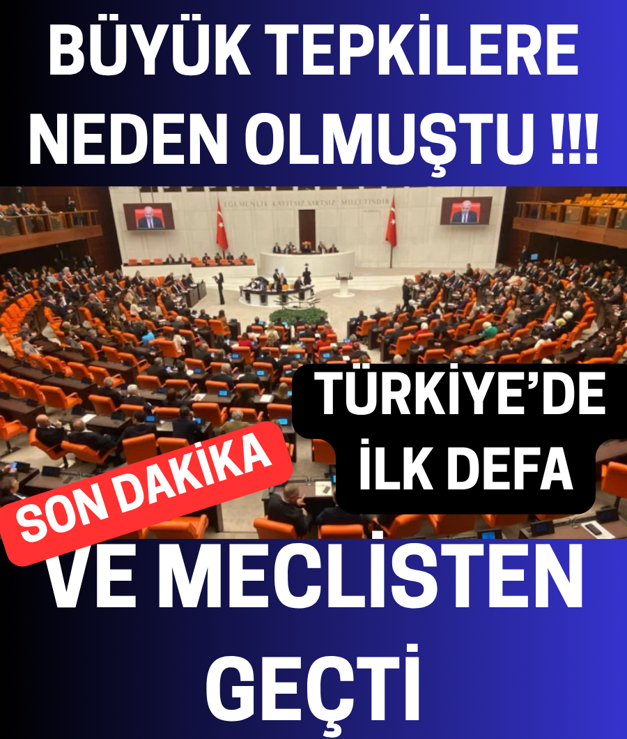 TÜRKİYE'DE İLK DEFA MECLİSTEN GEÇTİ...